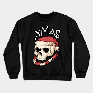 skull xmas Christmas santa Crewneck Sweatshirt